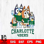 Charlotte 49ers Bluey & Bingo 7 Svg Eps Dxf Png File, NCAA svg, Digital Download, Instant Download