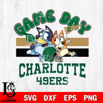 Charlotte 49ers Bluey & Bingo 9 Svg Eps Dxf Png File, NCAA svg, Digital Download, Instant Download