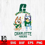 Charlotte 49ers Bluey Bingo Dance Mode Svg Eps Dxf Png File, NCAA svg, Digital Download, Instant Download