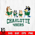 Charlotte 49ers Bluey Dance Squats Svg Eps Dxf Png File, Digital Download, Instant Download