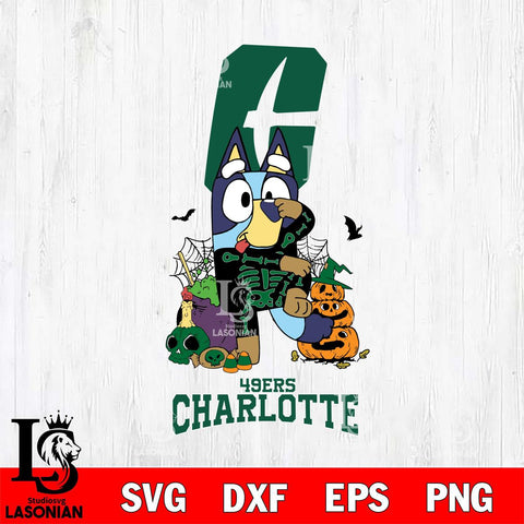 Charlotte 49ers Bluey Halloween NCAA 2 Svg Eps Dxf Png File, Digital Download, Instant Download