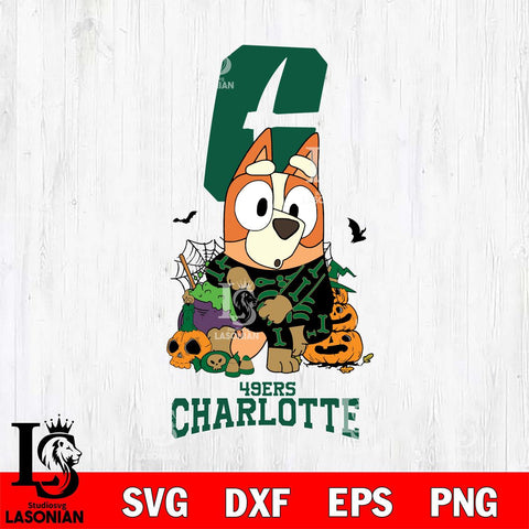 Charlotte 49ers Bluey Halloween NCAA Svg Eps Dxf Png File, Digital Download, Instant Download