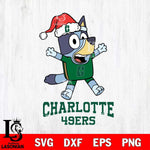 Charlotte 49ers Bluey Happy Christmas Svg Eps Dxf Png File, Digital Download