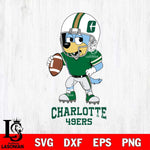 Charlotte 49ers Bluey rugby Svg Eps Dxf Png File, Digital Download ,Instant Download, Cricut File