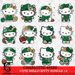 Charlotte 49ers Cute Hello Kitty Bundle 12 SVG Eps Dxf Png File, NCAA Bundle svg, Digital Download, Instant Download