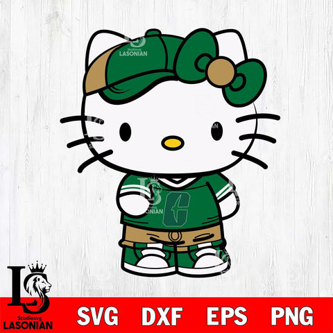 Charlotte 49ers Cute Hello Kitty Football 2 Svg Eps Dxf Png File, NCAA svg, Digital Download, Instant Download