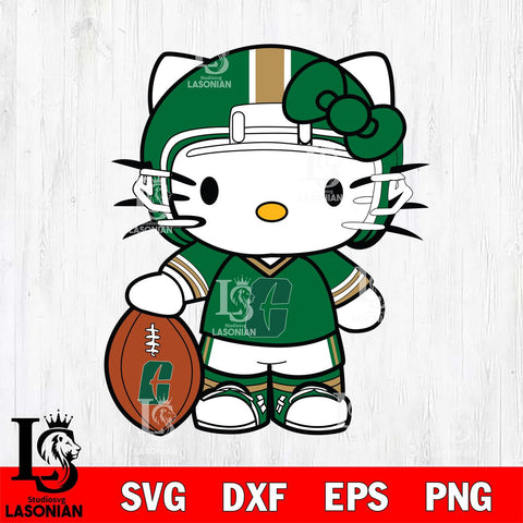 Charlotte 49ers Cute Hello Kitty Football 3 Svg Eps Dxf Png File, NCAA svg, Digital Download, Instant Download