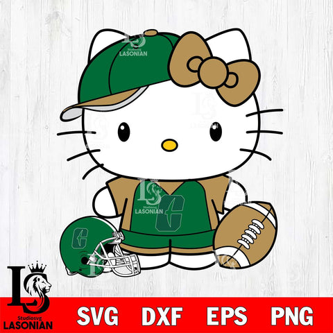 Charlotte 49ers Cute Hello Kitty Football 4 Svg Eps Dxf Png File, NCAA svg, Digital Download, Instant Download