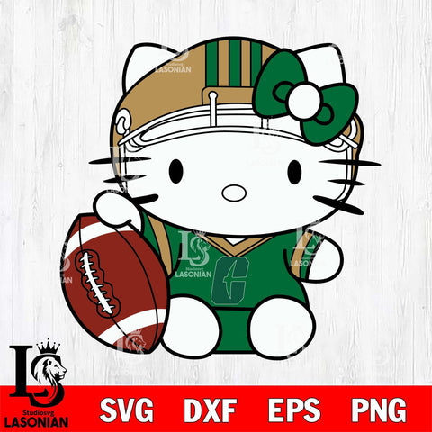 Charlotte 49ers Cute Hello Kitty Football 5 Svg Eps Dxf Png File, NCAA svg, Digital Download, Instant Download