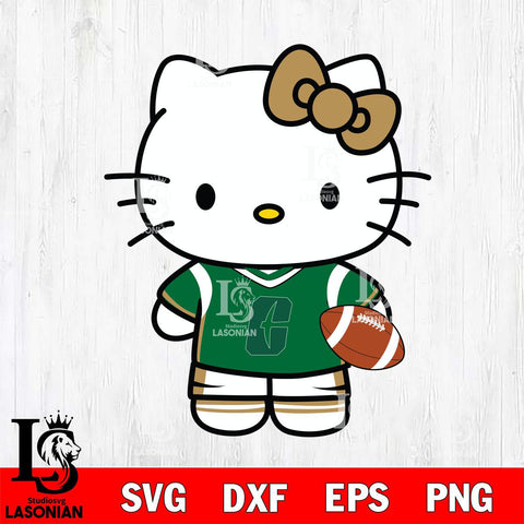 Charlotte 49ers Cute Hello Kitty Football 8 Svg Eps Dxf Png File, NCAA svg, Digital Download, Instant Download