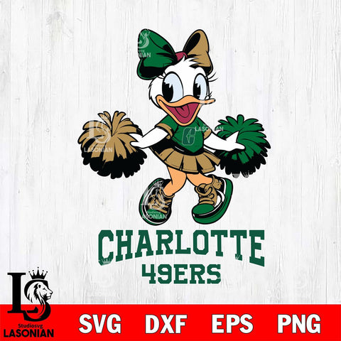 Charlotte 49ers Daisy Duck Cheerleader Disney, Svg Eps Dxf Png File, Digital Download