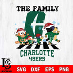 Charlotte 49ers Family Bluey Christmas Svg Eps Dxf Png File, Digital Download