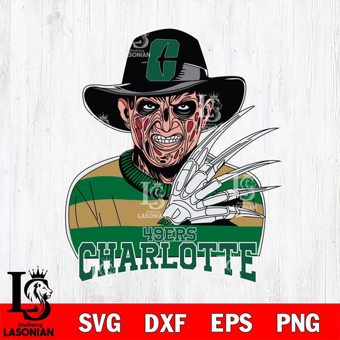 Charlotte 49ers Freddy Krueger Horror Halloween Svg Eps Dxf Png File, NCAA svg, Digital Download, Instant Download