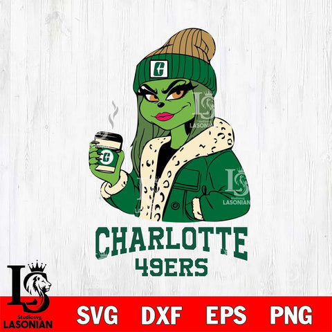 Charlotte 49ers Girls Grinch Bougie Svg Eps Dxf Png File, Digital Download, Instant Download