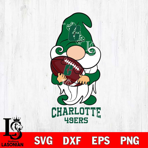 Charlotte 49ers Gnomes Christmas football Svg Eps Dxf Png File, Digital Download, Instant Download