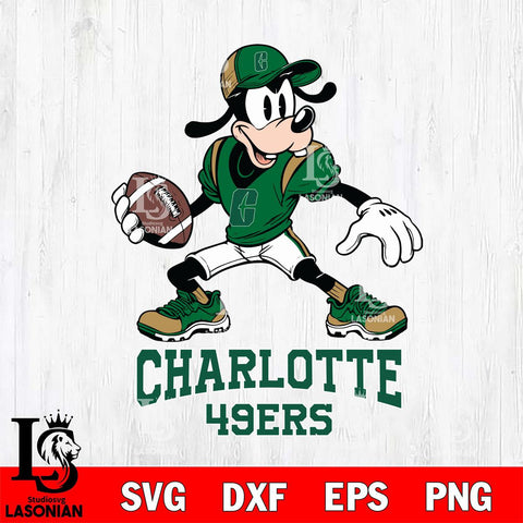 Charlotte 49ers Goofy Disney, Svg Eps Dxf Png File, Digital Download