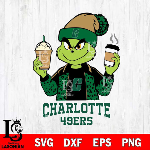 Charlotte 49ers Grinch 2 coffee Svg Eps Dxf Png File, Digital Download, Instant Download