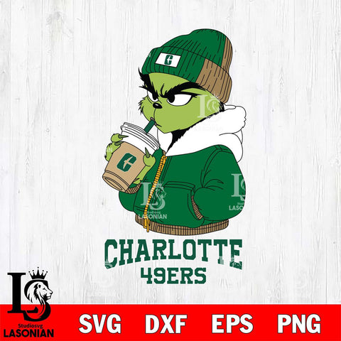 Charlotte 49ers Grinch Bougie Christmas Cut Files Cricut, Svg Dxf Eps Png file, Digital download , Silhouette