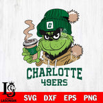 Charlotte 49ers Grinch Cofffe Hoodie Cut Files Cricut, Svg Dxf Eps Png file, Digital download , Silhouette