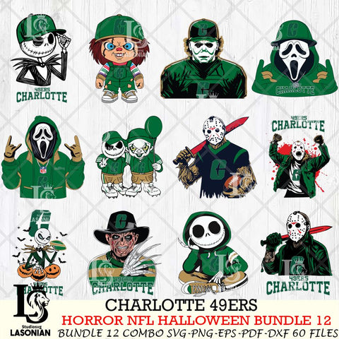 Charlotte 49ers Halloween Bundle 12 SVG Svg Eps Dxf Png File, NCAA bundle svg, Digital Download, Instant Download