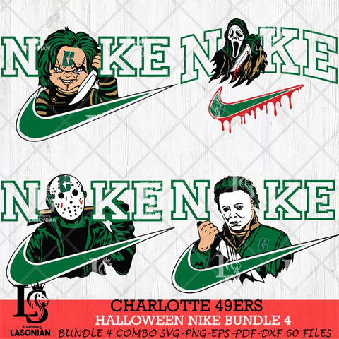 Charlotte 49ers Halloween Nike NCAA Bundle 4 Svg Eps Dxf Png File, Digital Download, Instant Download