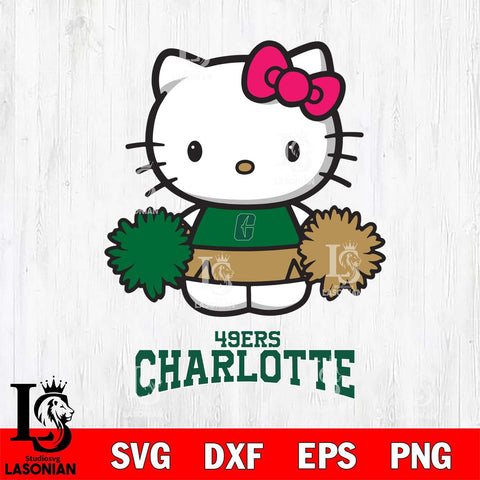 Charlotte 49ers Hello Kitty Cheerleader 2 Svg Eps Dxf Png File, Digital Download, Instant Download