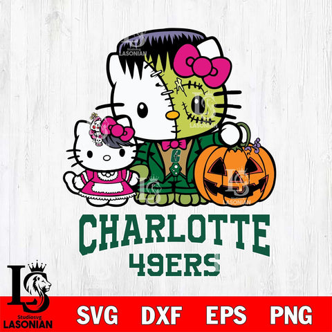 Charlotte 49ers Hello Kitty Horror 10 Svg Eps Dxf Png File, Digital Download