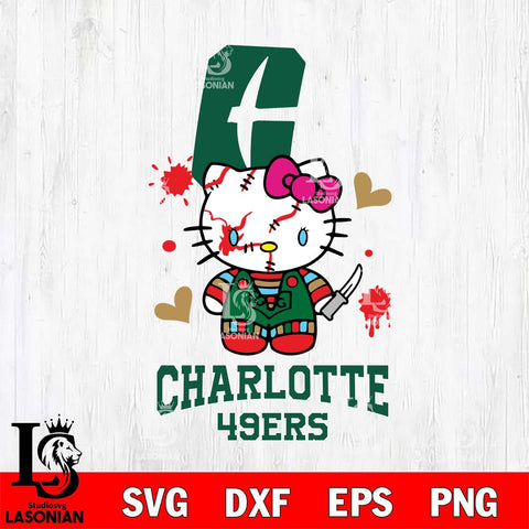 Charlotte 49ers Hello Kitty Horror 2 Svg Eps Dxf Png File, Digital Download