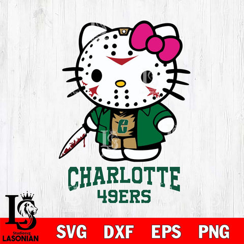 Charlotte 49ers Hello Kitty Horror 3 Svg Eps Dxf Png File, Digital Download