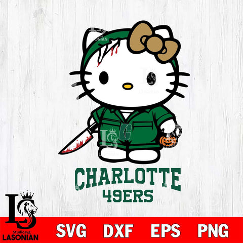 Charlotte 49ers Hello Kitty Horror 5 Svg Eps Dxf Png File, Digital Download