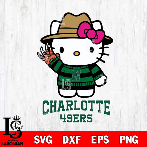 Charlotte 49ers Hello Kitty Horror 6 Svg Eps Dxf Png File, Digital Download