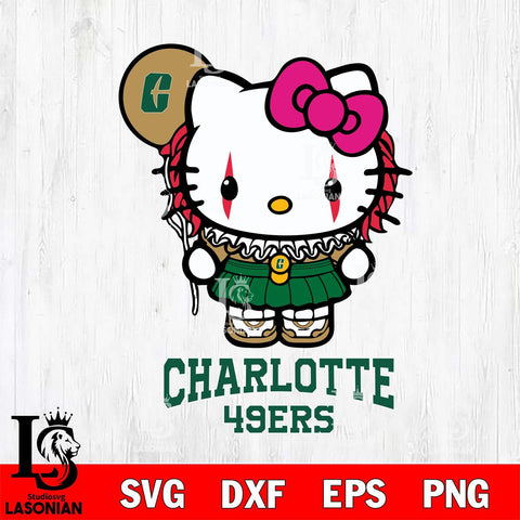 Charlotte 49ers Hello Kitty Horror 7 Svg Eps Dxf Png File, Digital Download