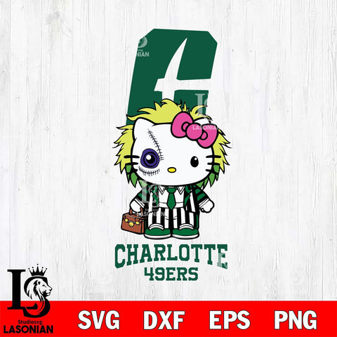 Charlotte 49ers Hello Kitty Horror 8 Svg Eps Dxf Png File, Digital Download