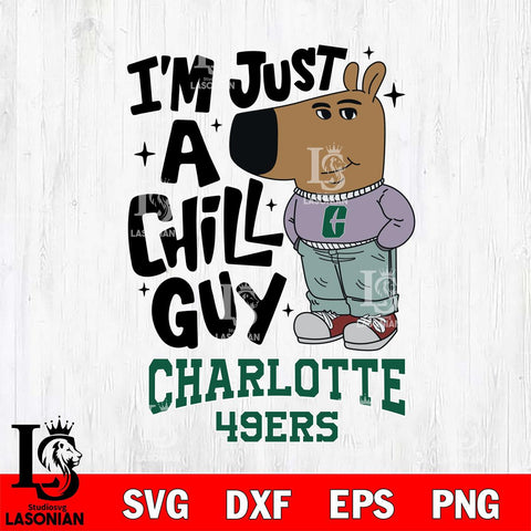 Charlotte 49ers I'm Just A Chill Guy Svg Eps Dxf Png File,NCAA Svg Files,Chill Guy svg ,Digital Download ,Instant Download, Cricut File