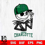 Charlotte 49ers Jack Skellington 3 Halloween Svg Eps Dxf Png File, NCAA svg, Digital Download, Instant Download