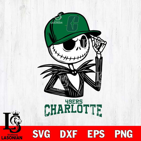 Charlotte 49ers Jack Skellington 3 Halloween Svg Eps Dxf Png File, NCAA svg, Digital Download, Instant Download