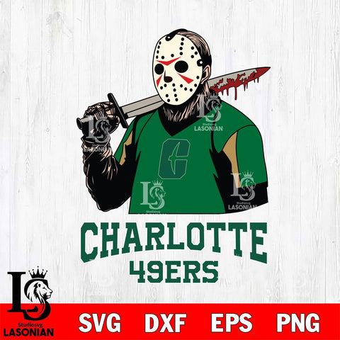 Charlotte 49ers Jason Voorhees 11 Svg Eps Dxf Png File, Digital Download