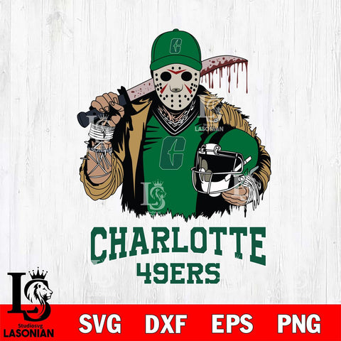 Charlotte 49ers Jason Voorhees 2 Svg Eps Dxf Png File, Digital Download