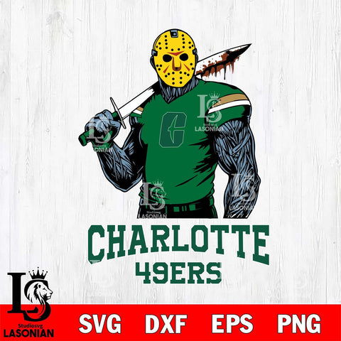 Charlotte 49ers Jason Voorhees 7 Svg Eps Dxf Png File, Digital Download