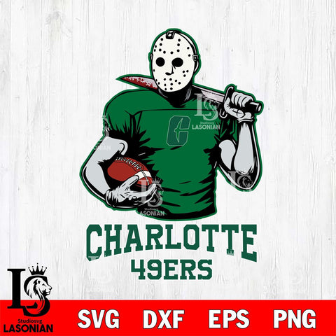 Charlotte 49ers Jason Voorhees 9 Svg Eps Dxf Png File, Digital Download