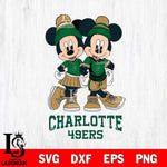 Charlotte 49ers Mickey And Minnie Mouse Football Svg Eps Dxf Png File, NCAA svg , File Cut , Digital Download , Instant Download, Cut Svg Files