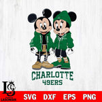 Charlotte 49ers Mickey Minnie Mouse Rugby Svg Eps Dxf Png File, NCAA svg , File Cut , Digital Download , Instant Download, Cut Svg Files