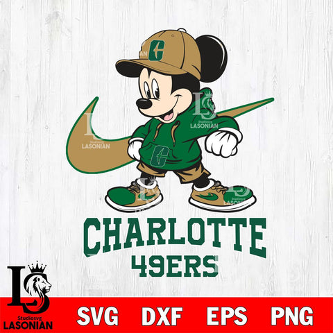 Charlotte 49ers Mickey Mouse NIKE, Svg Eps Dxf Png File, Digital Download