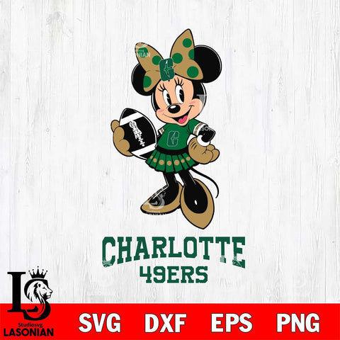 Charlotte 49ers Minnie Mouse, Svg Eps Dxf Png File, Digital Download