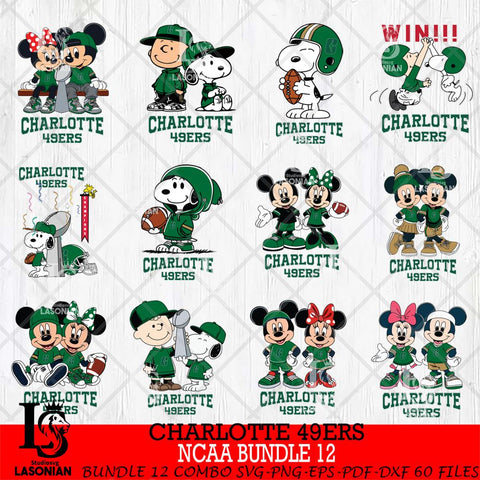 Charlotte 49ers NCAA Bundle 12 Svg Eps Dxf Png File,Bundle NCAA svg , Digital Download , Instant Download, Cricut File