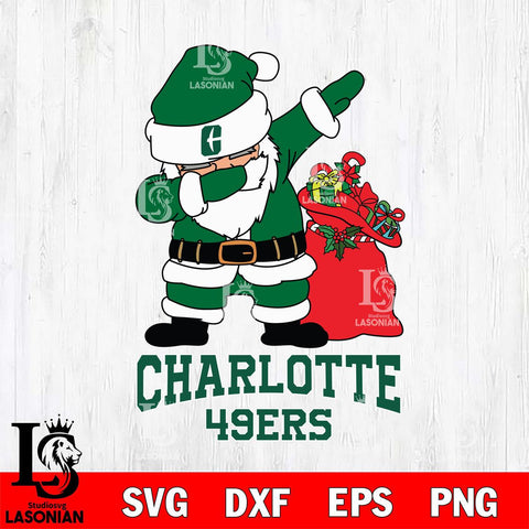 Charlotte 49ers Santa Dabbing Christmas Svg dxf eps png pdf file,NCAA svg,Digital Download,Cricut file