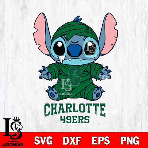 Charlotte 49ers Stitch Mummy Svg Eps Dxf Png File, NCAA svg, Digital Download, Instant Download