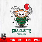 Charlotte 49ers Stitch Pennywise Halloween Svg Eps Dxf Png File, Digital Download, Instant Download