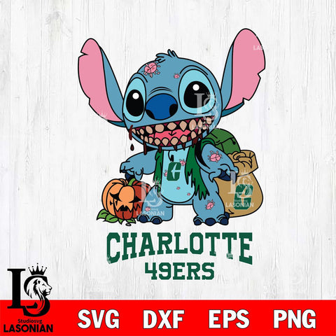 Charlotte 49ers Stitch Zombie Svg Eps Dxf Png File, NCAA svg, Digital Download, Instant Download