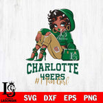 Charlotte 49ers #1 beauty Black Fan Girl, Svg Eps Dxf Png File, Digital Download